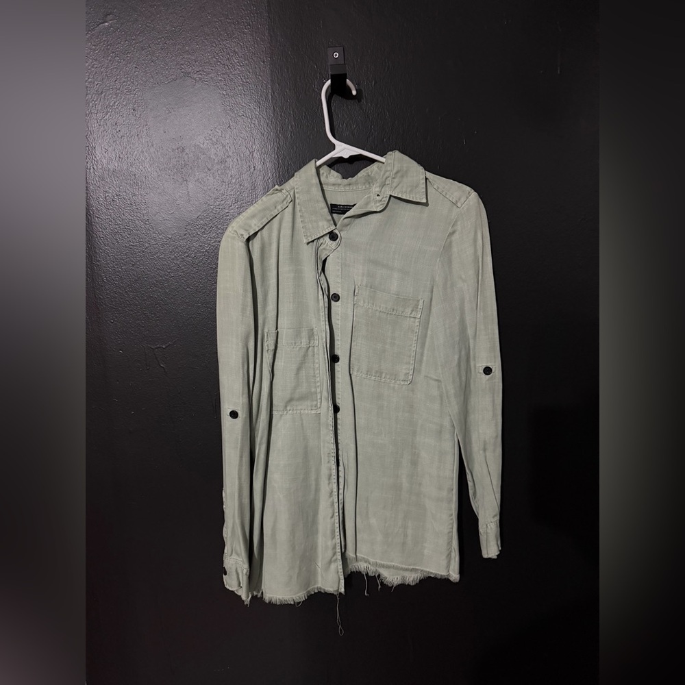 Zara women’s  Light Green Shirt Jacket